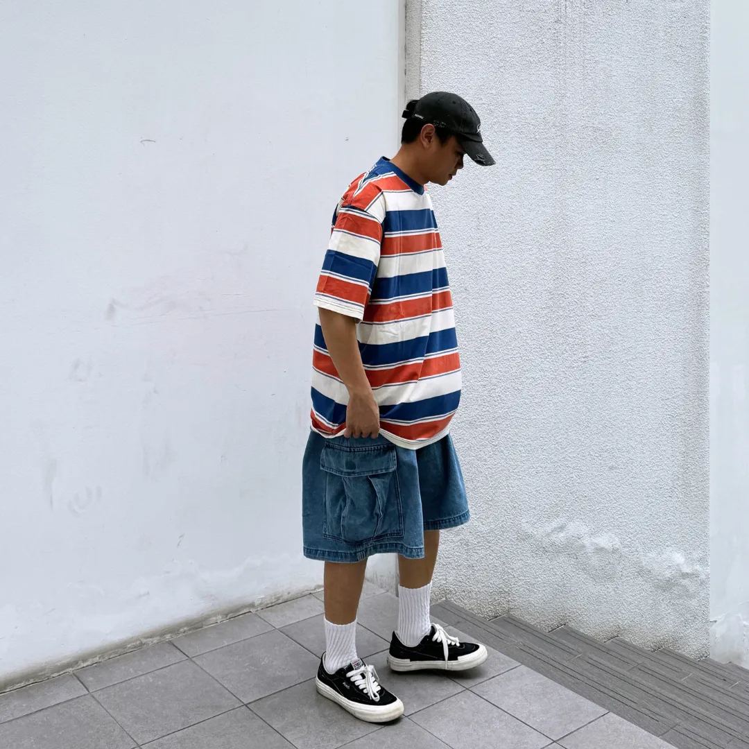 MOBLAB STRIPE TEE ORANGE