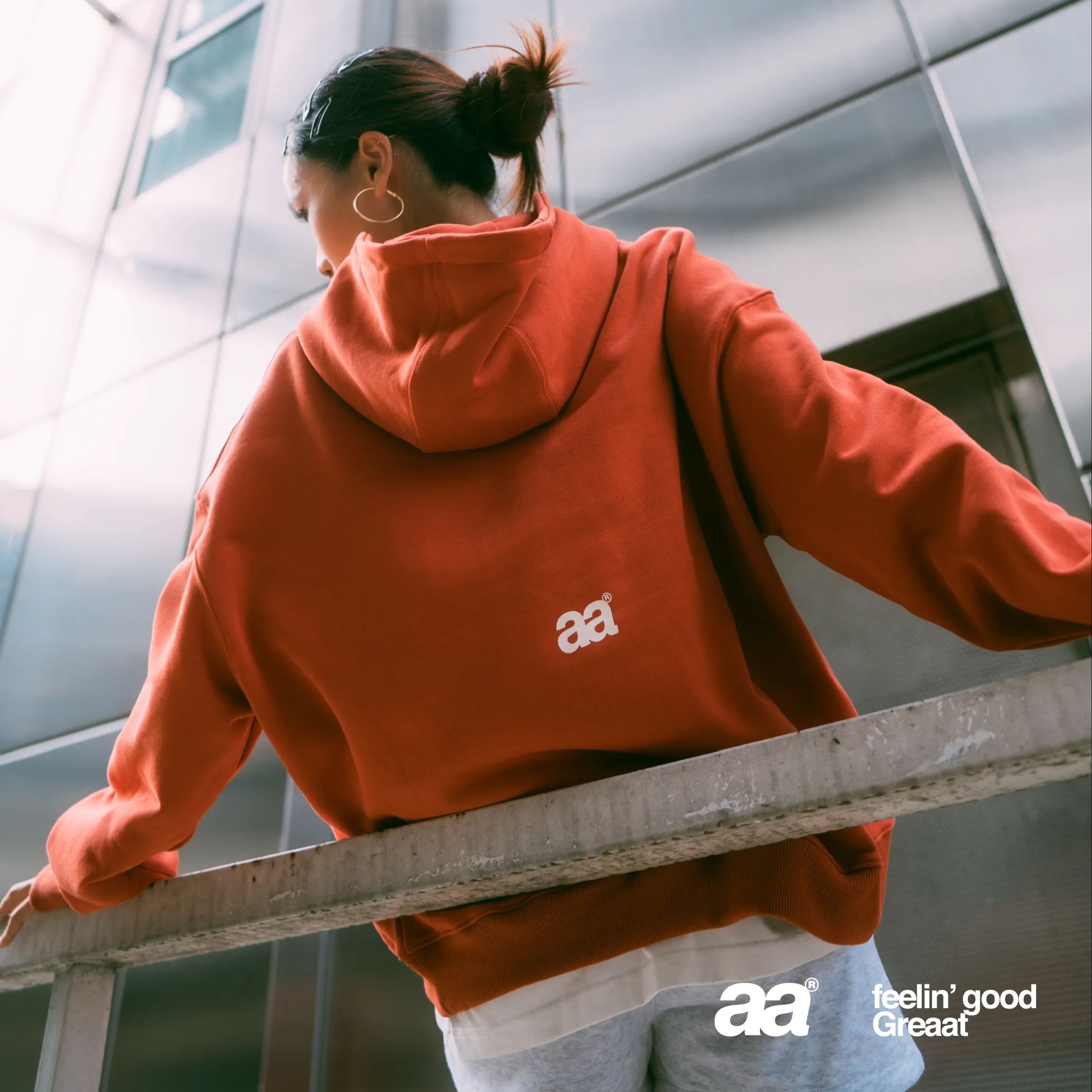 A.A FEELIN' GREAAT  HOODIE — BURNT ORANGE