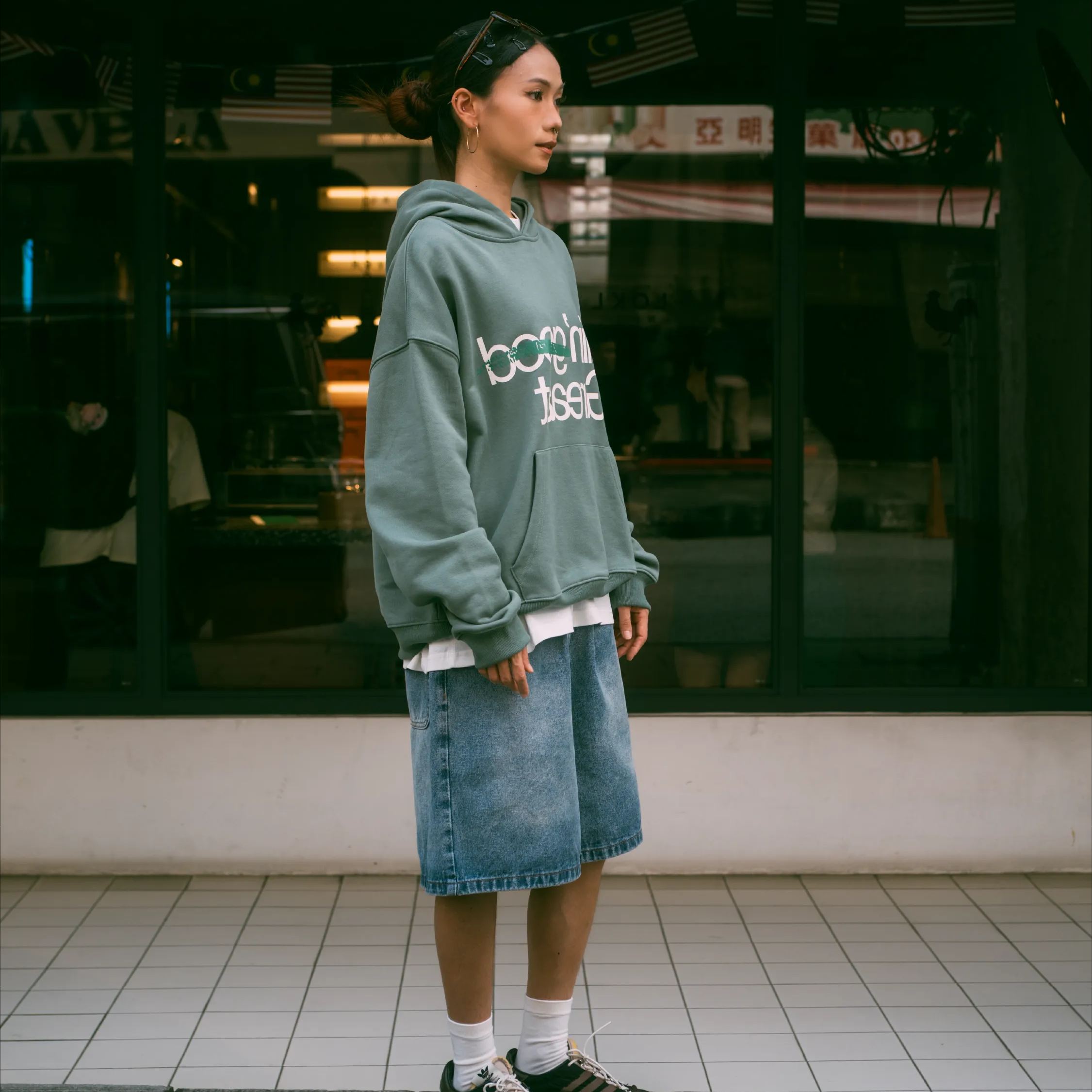 A.A FEELIN' GREAAT  HOODIE — SAGE GREEN