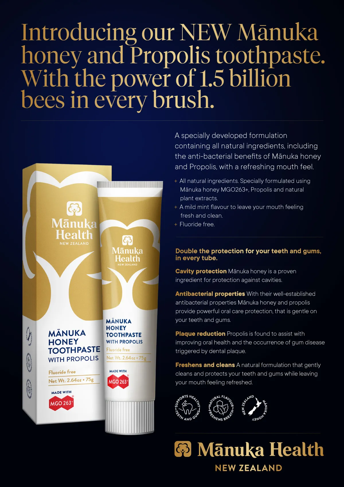 Manuka Health Manuka Honey Toothpaste with Propolis 75g