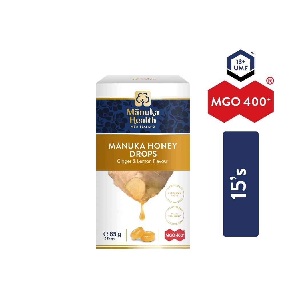 Manuka Health Manuka Drops MGO400+ (UMF13+) with Ginger & Lemon 15 Pcs