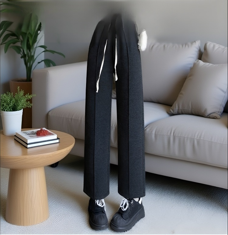 秋冬用ハイウエストウールパンツ全体画像