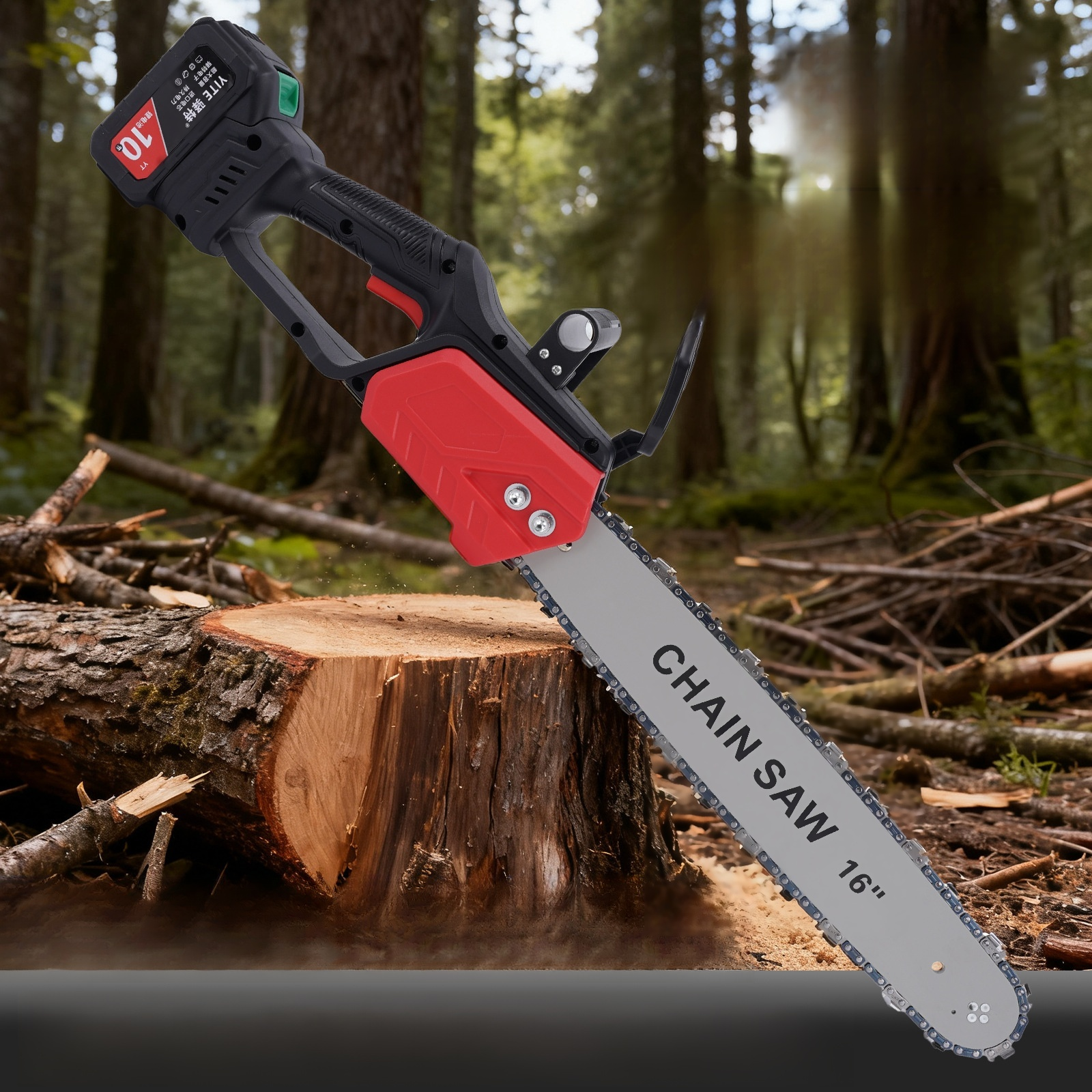 台灣爆款大功率電鏈鋸！德國技術升級，無刷全銅電機最大 9880W 功率，15 秒砍倒 70cm 樹木。雙 20000mAh 鋰電池續航 30-50 分，进口金鏈抗震耐磨，合金導桿 + 防滑握把操作省力