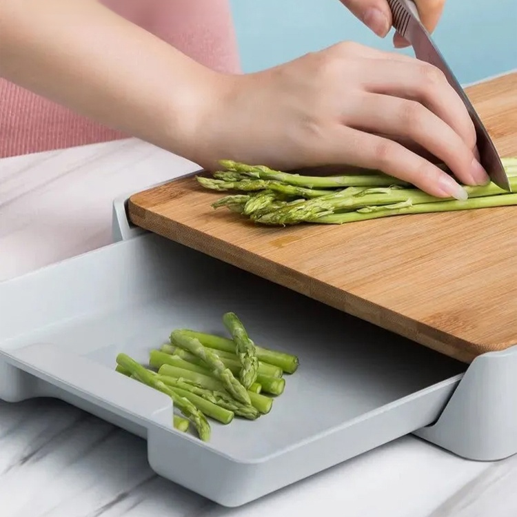 【切菜+裝菜】楠竹抽屜式菜板