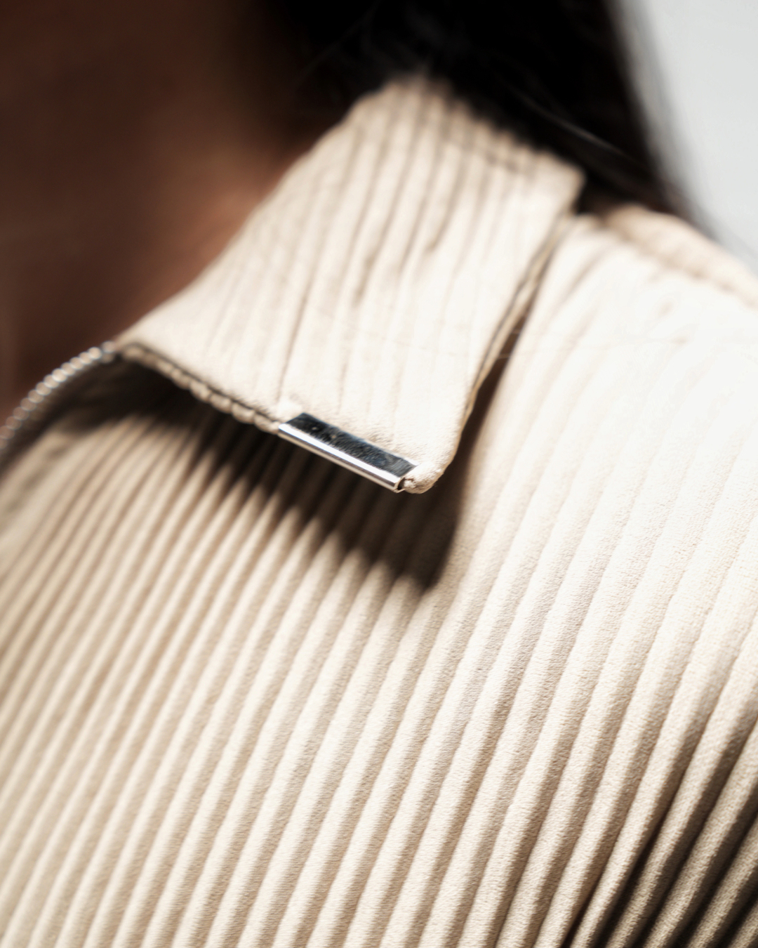 PLISSE POLO SHIRT STONE