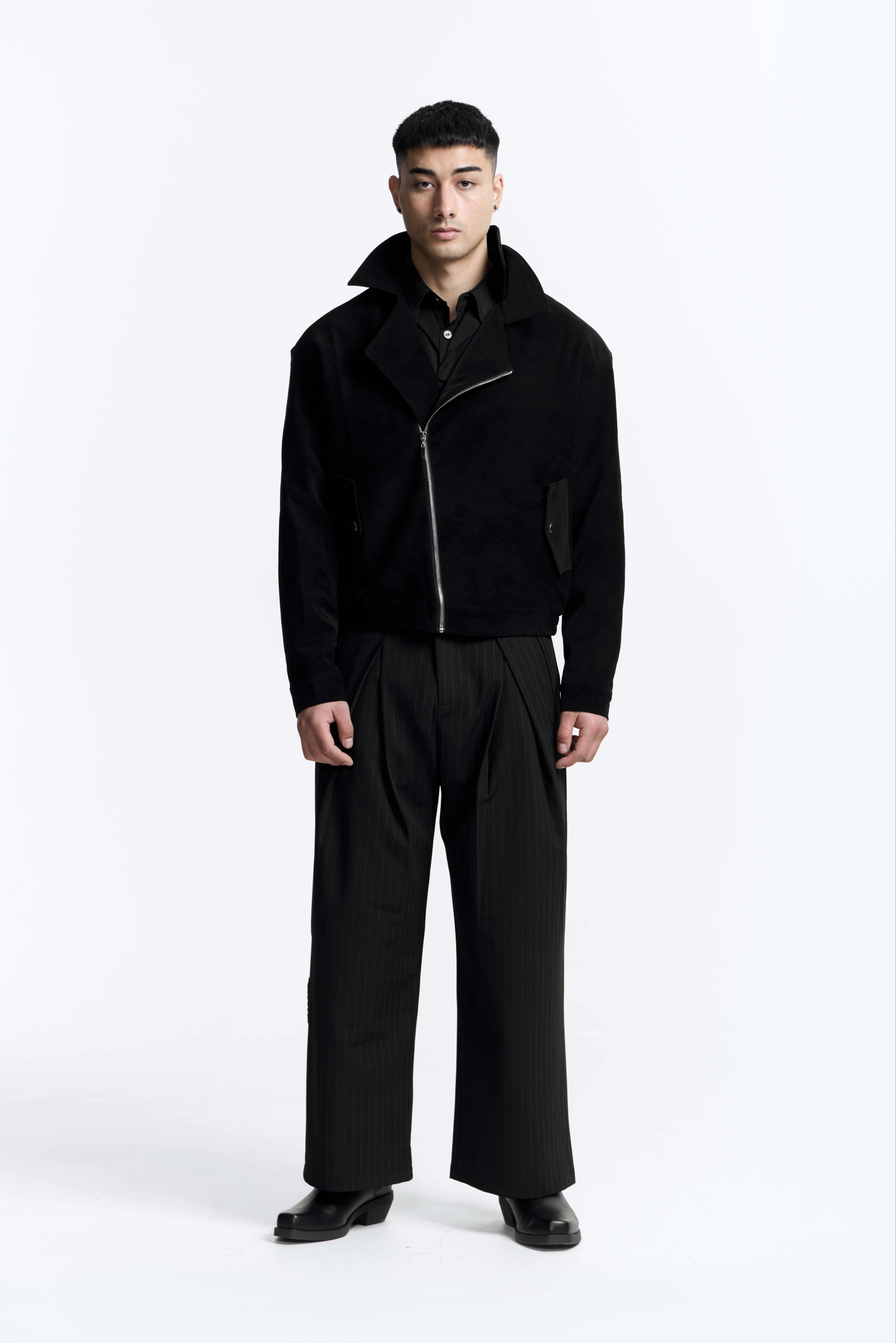 Bloom Leather Jacket · Obsidian