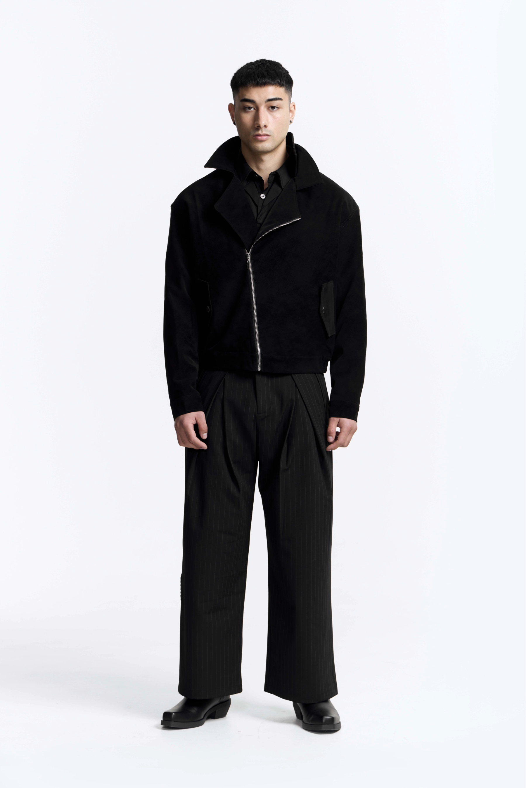 Bloom Leather Jacket · Obsidian