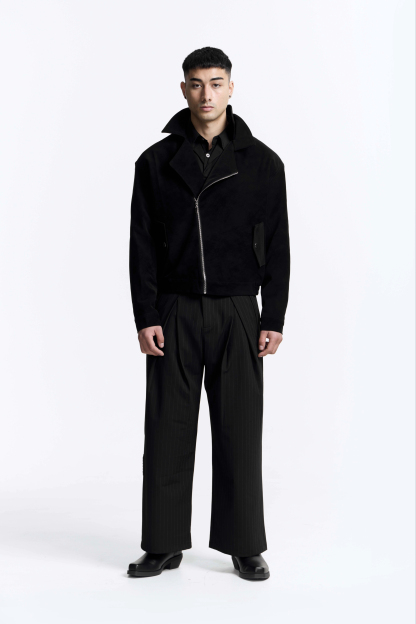 Bloom Leather Jacket · Obsidian