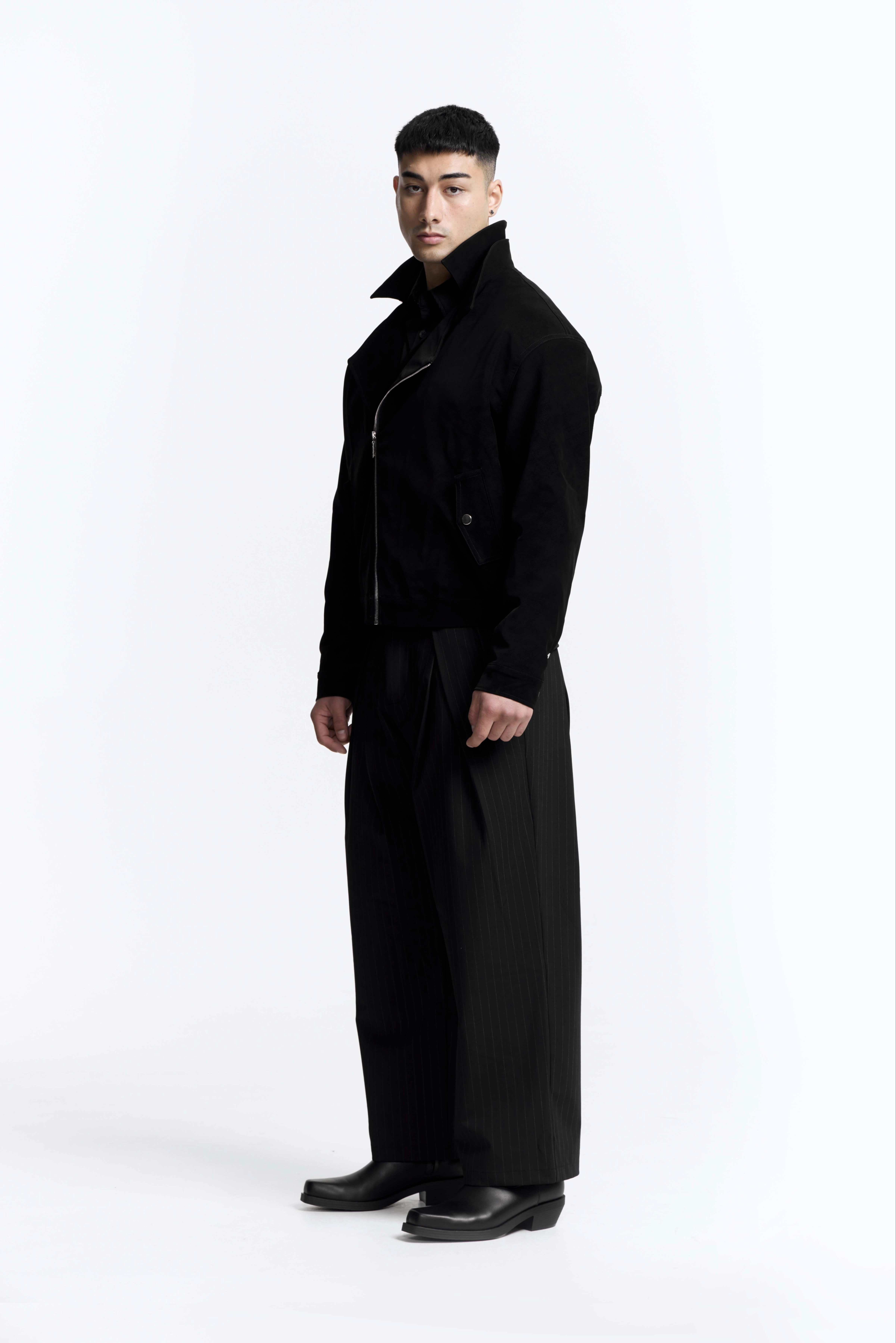 Bloom Leather Jacket · Obsidian