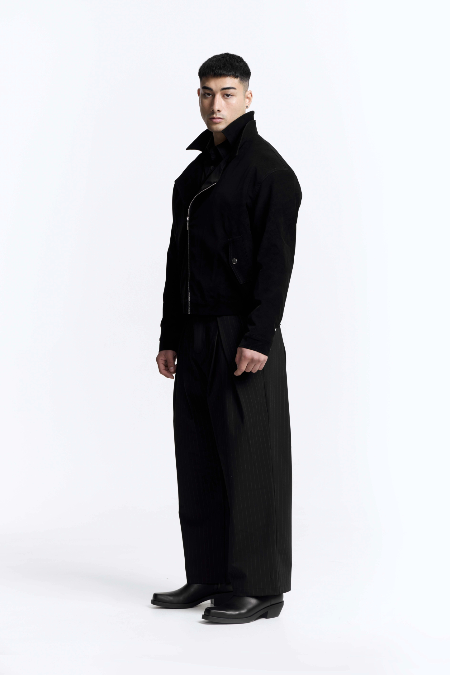 Bloom Leather Jacket · Obsidian