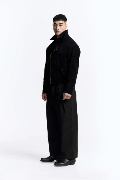 Bloom Leather Jacket · Obsidian
