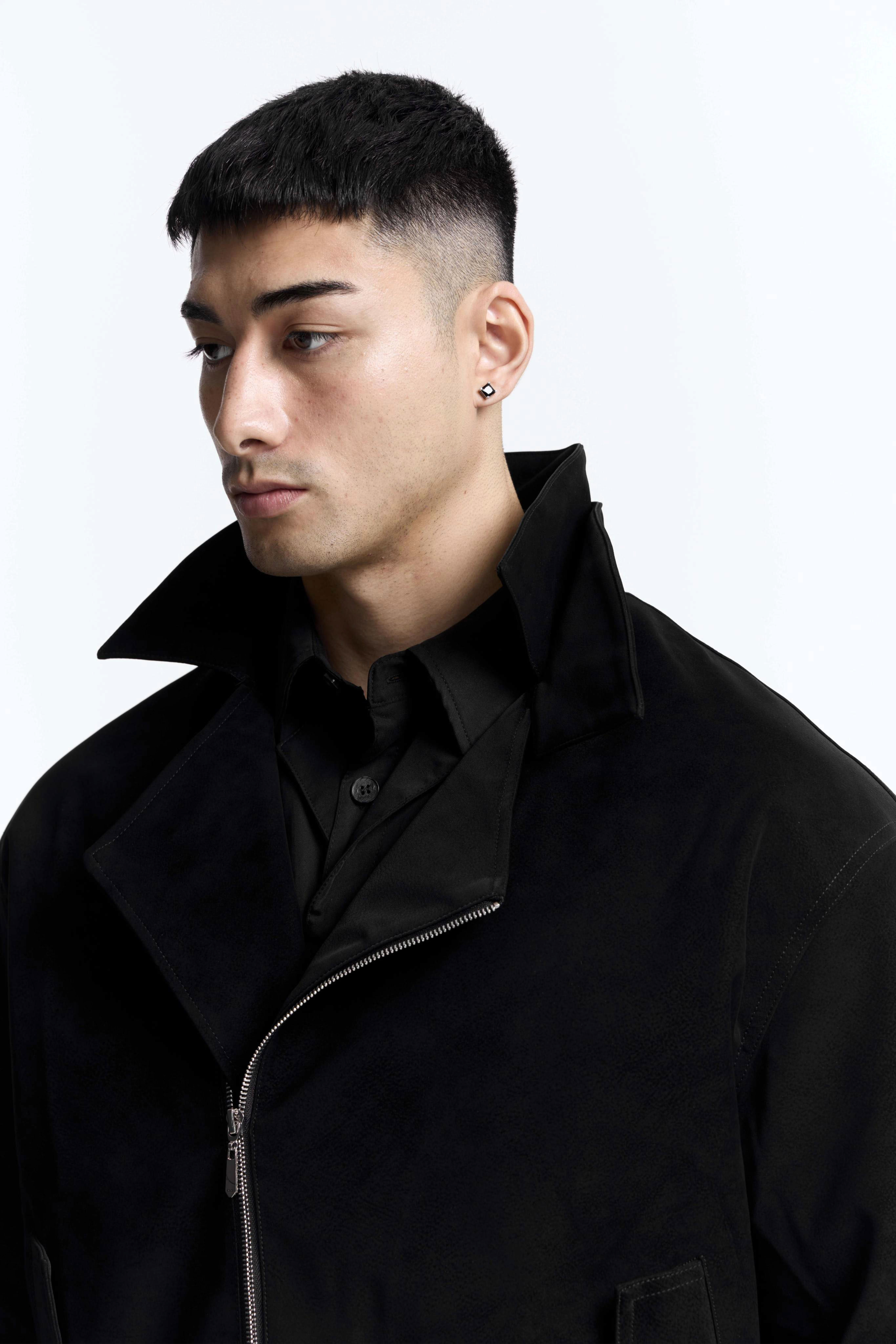 Bloom Leather Jacket · Obsidian