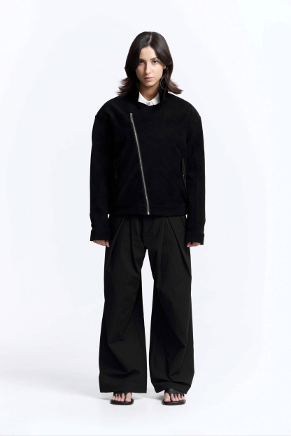 Bloom Leather Jacket · Obsidian