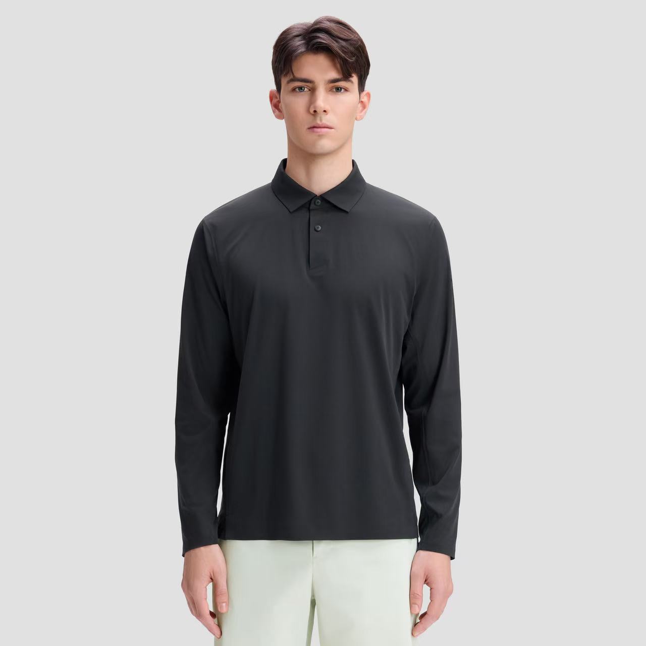 DUALIS Men Long Sleeve Polo Tee