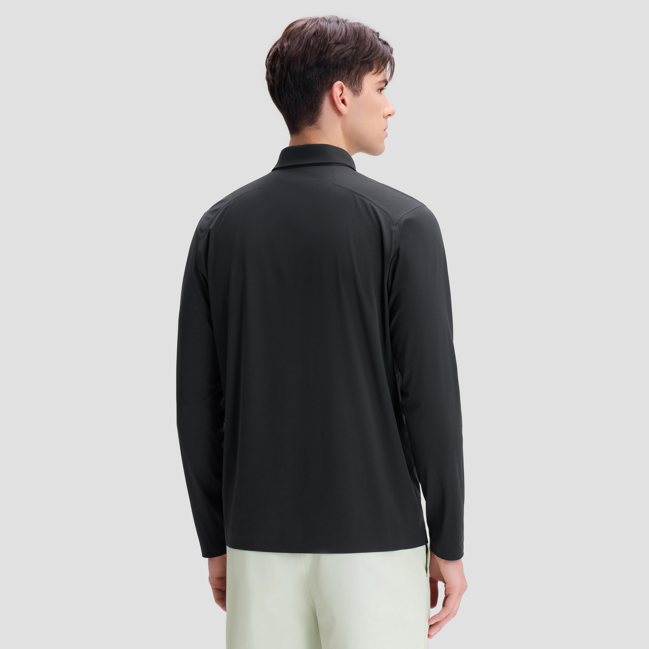 DUALIS Men Long Sleeve Polo Tee