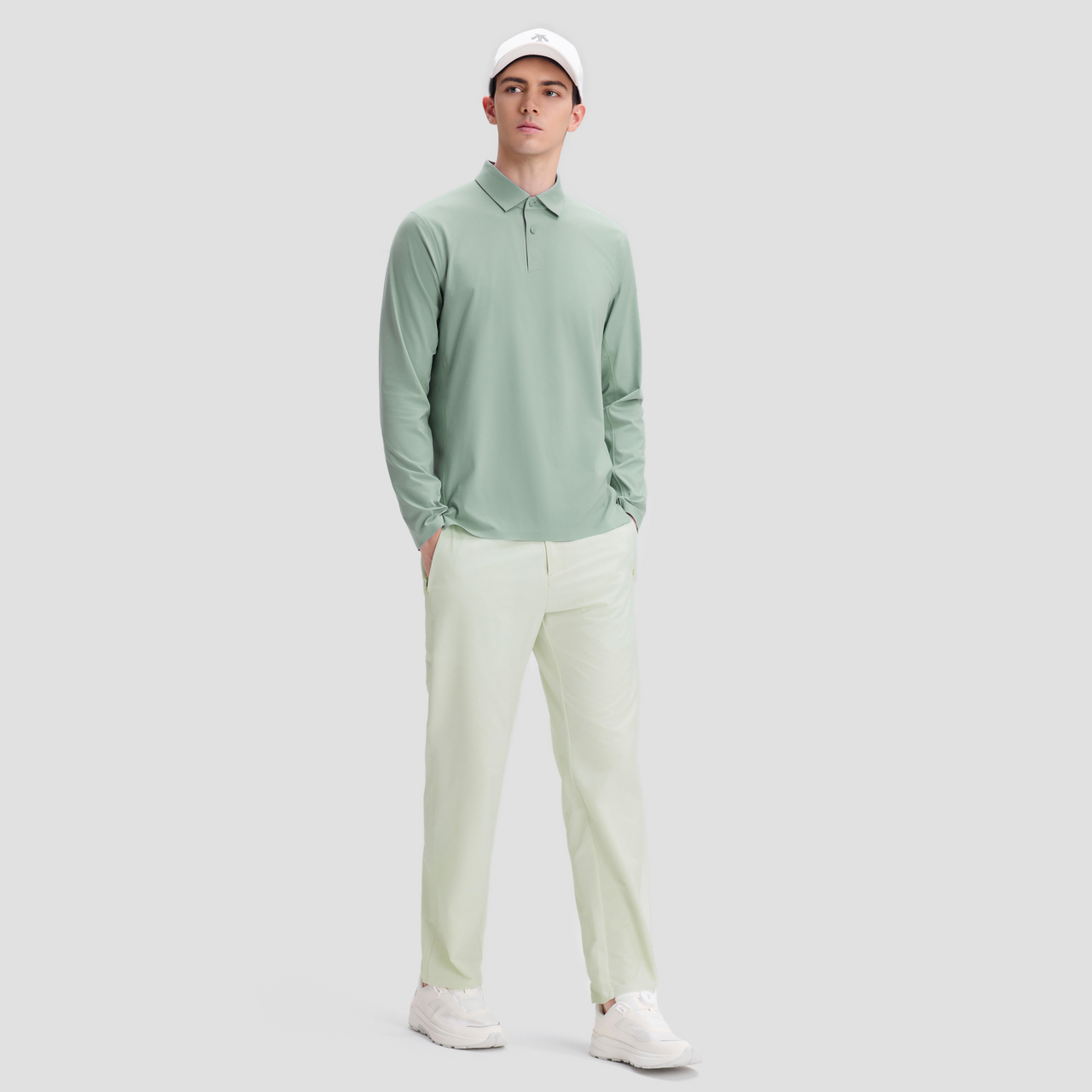DUALIS Men Long Sleeve Polo Tee