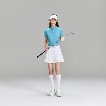 Women's Golf Princess Seam Ribbed Sleeve Short-Sleeve Polo Shirt