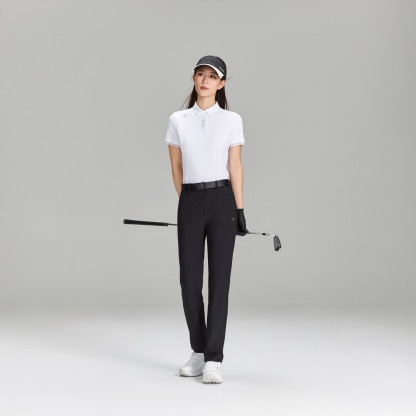 Women's Golf Princess Seam Ribbed Sleeve Short-Sleeve Polo Shirt