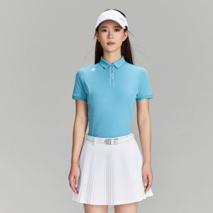 Women's Golf Princess Seam Ribbed Sleeve Short-Sleeve Polo Shirt
