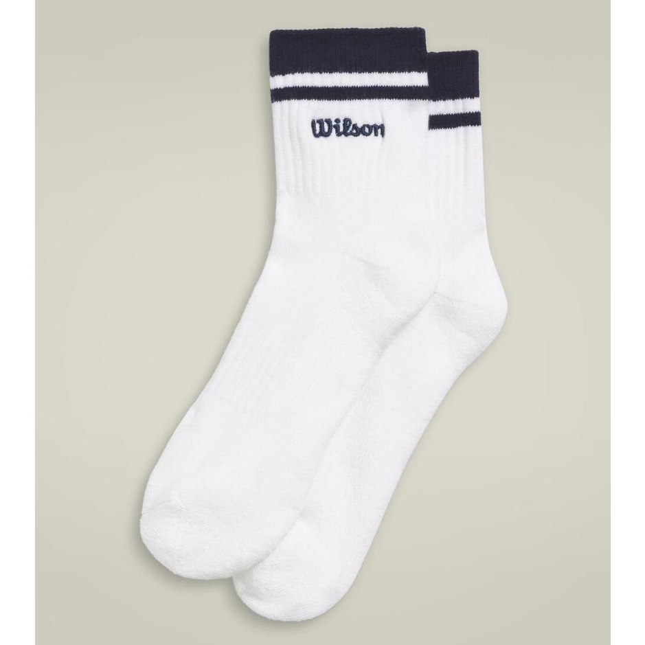 Wilson Unisex Quarter Top Stripe Logo Socks