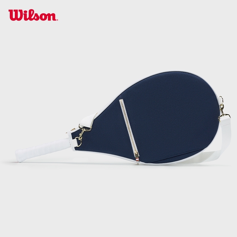 WILSON Retro Tennis Racket Cover Premium Leather Adjustable Sling Strap On-the-Go Carry WU00004331