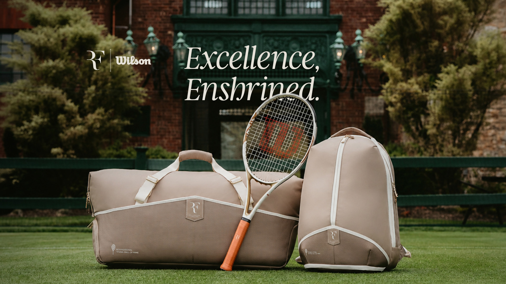 Wilson RF Hall of Fame Collection featuring RF 01 racket, tennis backpack and duffel