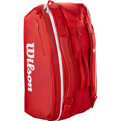 Wilson Red Super Tour 2025 Teenis Bag (15 Rackets)