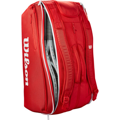 Wilson Red Super Tour 2025 Teenis Bag (15 Rackets)