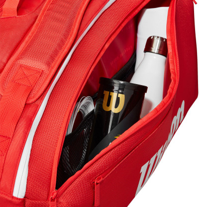 Wilson Red Super Tour 2025 Teenis Bag (15 Rackets)