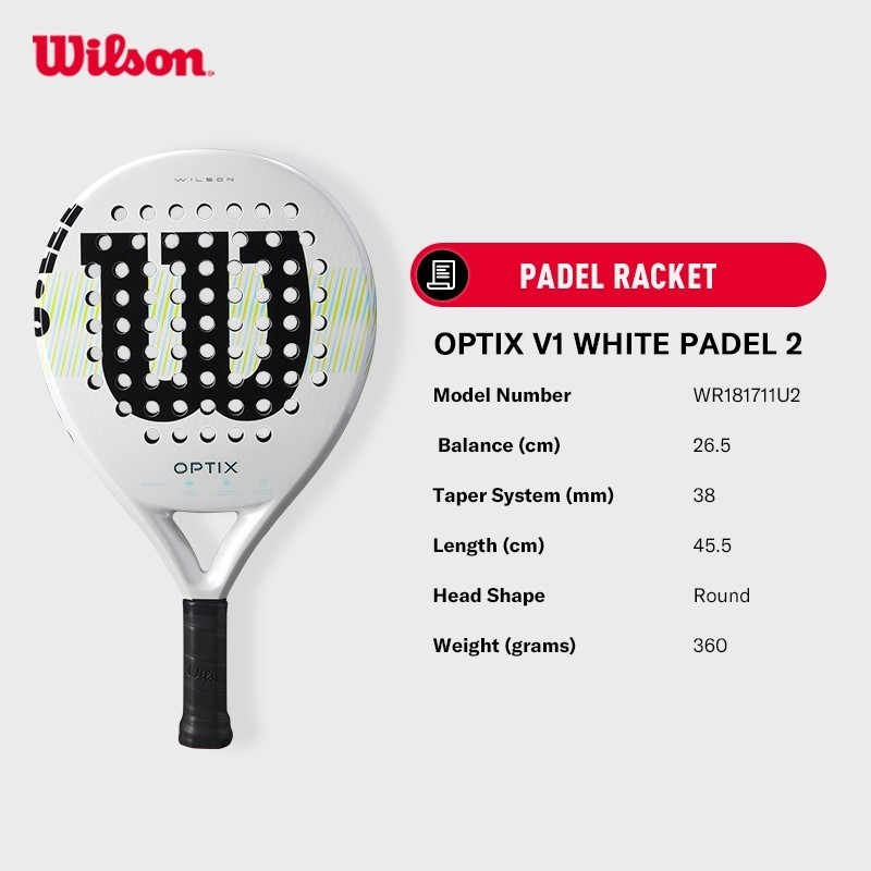 [NEW] Wilson Optix V1 Padel Black/White WR181711U