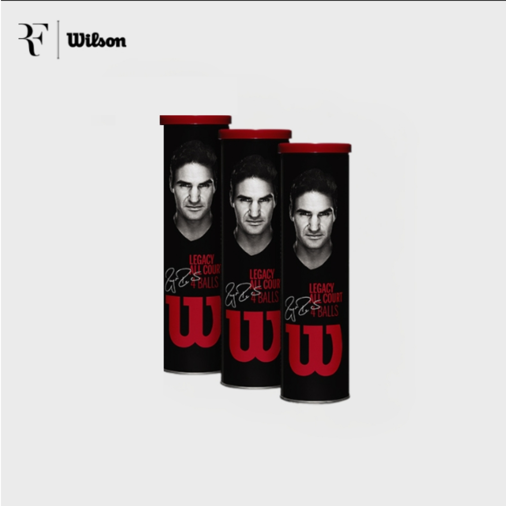 Wilson Rf Roger Federer Legacy Tennis Ball 4-Ball Metal Can