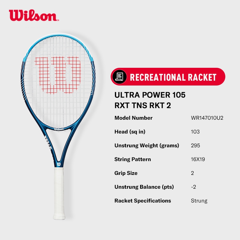 Wilson Ultra Power RXT 105 Tennis Racket (Strung) WR147010U