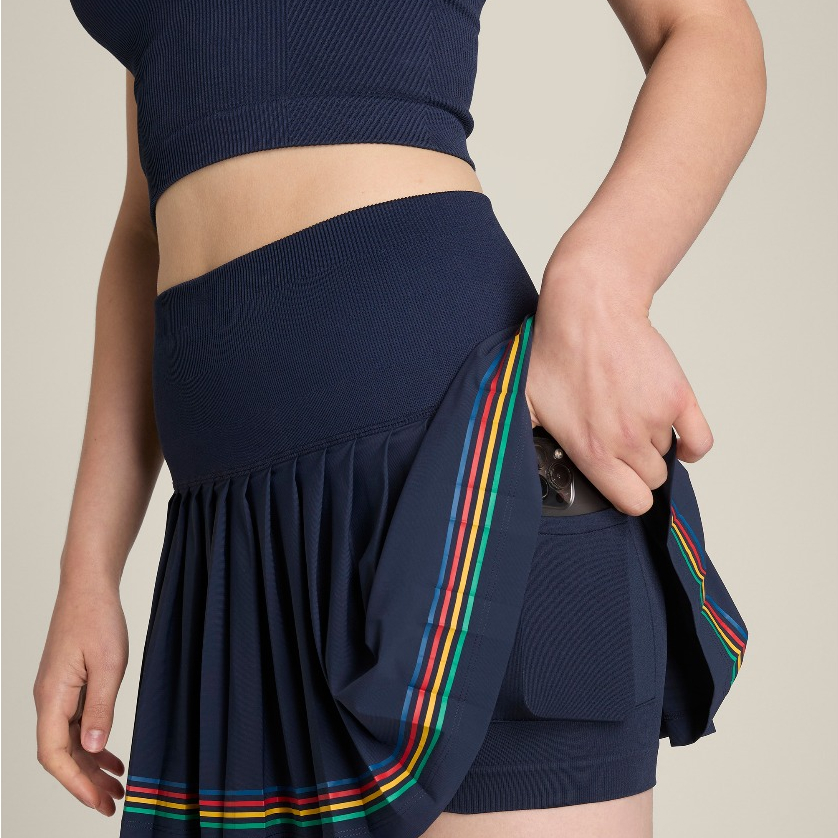 Wilson Women's Midtown Skirt Navy/Sandrift/Port Royal Pleated UV Built-In Shorts Pocket