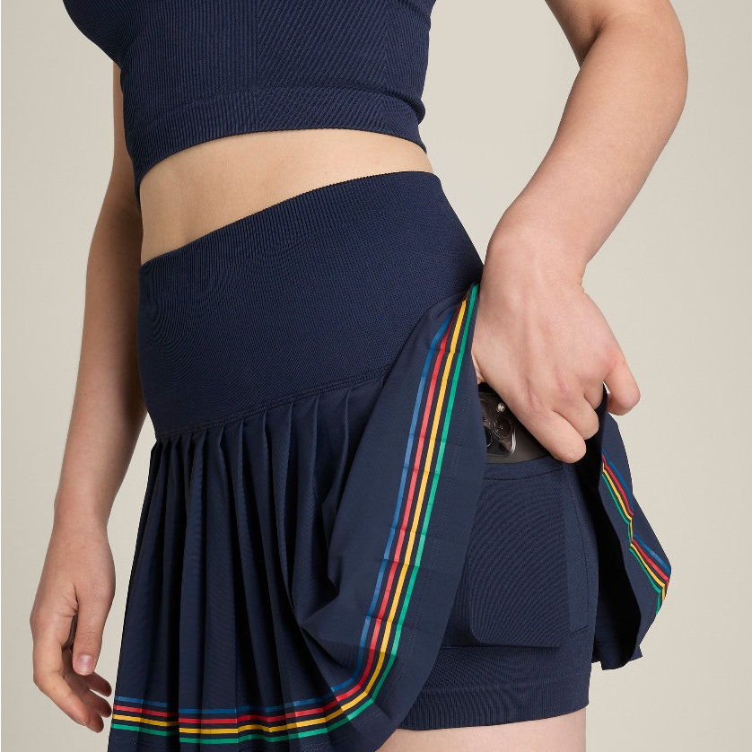 Wilson Women's Midtown Skirt Navy/Sandrift/Port Royal Pleated UV Built-In Shorts Pocket