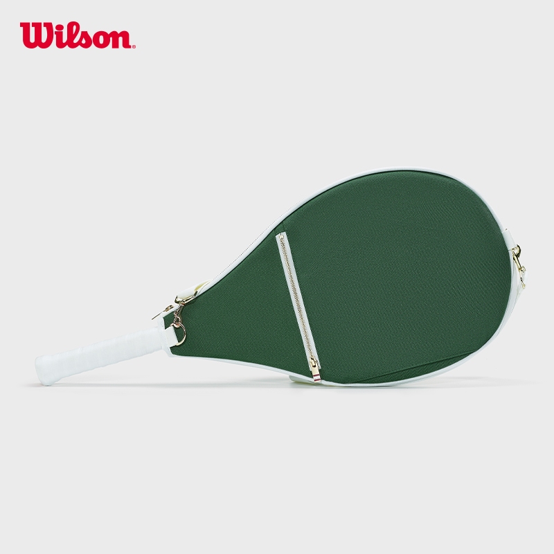 WILSON Retro Tennis Racket Cover Premium Leather Adjustable Sling Strap On-the-Go Carry WU00004331