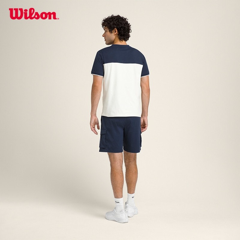 WILSON Men Topspin Tee Classic Navy Cotton/Tencel Stretch Moisture-Wicking Anti-Odor WM00574531DBC