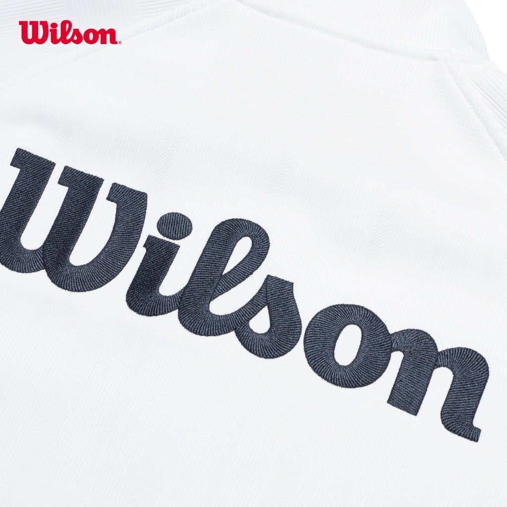 Wilson Men Courtstar Jacquard Tennis Jacket Brushed Inner Stand Collar Zip Windproof