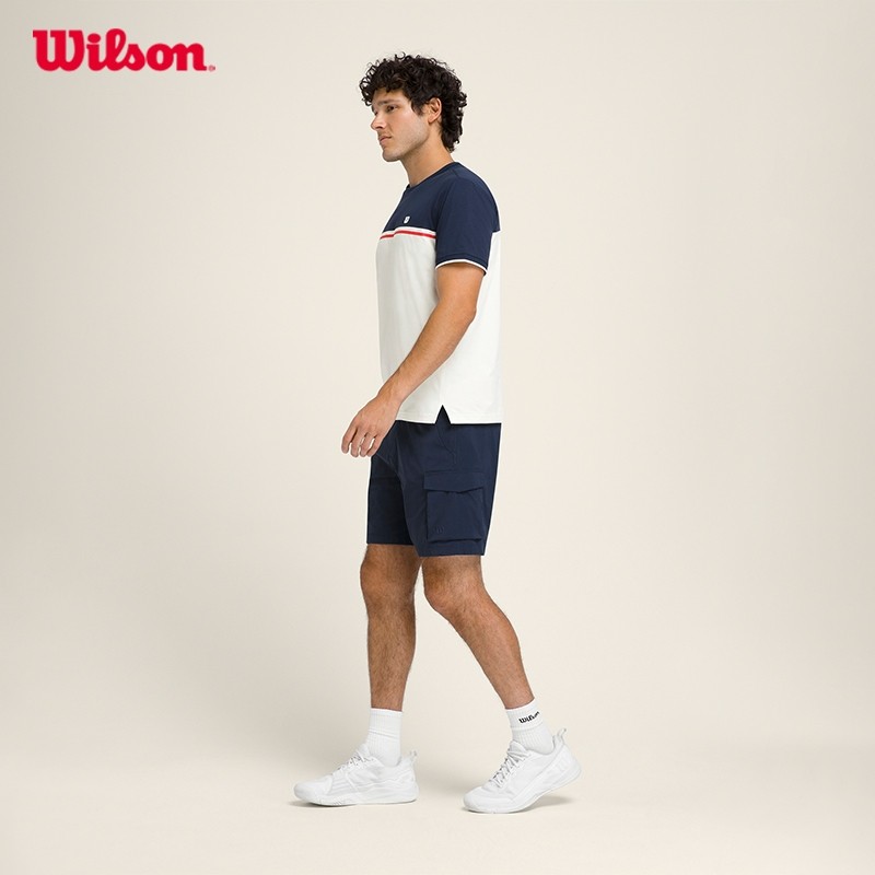 WILSON Men Topspin Tee Classic Navy Cotton/Tencel Stretch Moisture-Wicking Anti-Odor WM00574531DBC