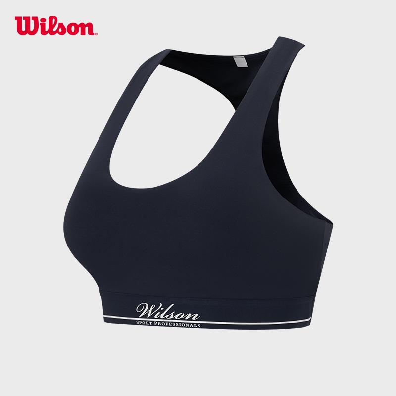 WILSON Women Doubles Racerback Sports Bra Navy/White Quick-Dry Moisture-Wicking Tennis WW00386411
