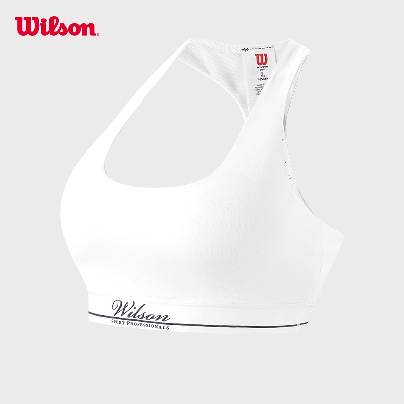 WILSON Women Doubles Racerback Sports Bra Navy/White Quick-Dry Moisture-Wicking Tennis WW00386411