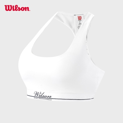 WILSON Women Doubles Racerback Sports Bra Navy/White Quick-Dry Moisture-Wicking Tennis WW00386411