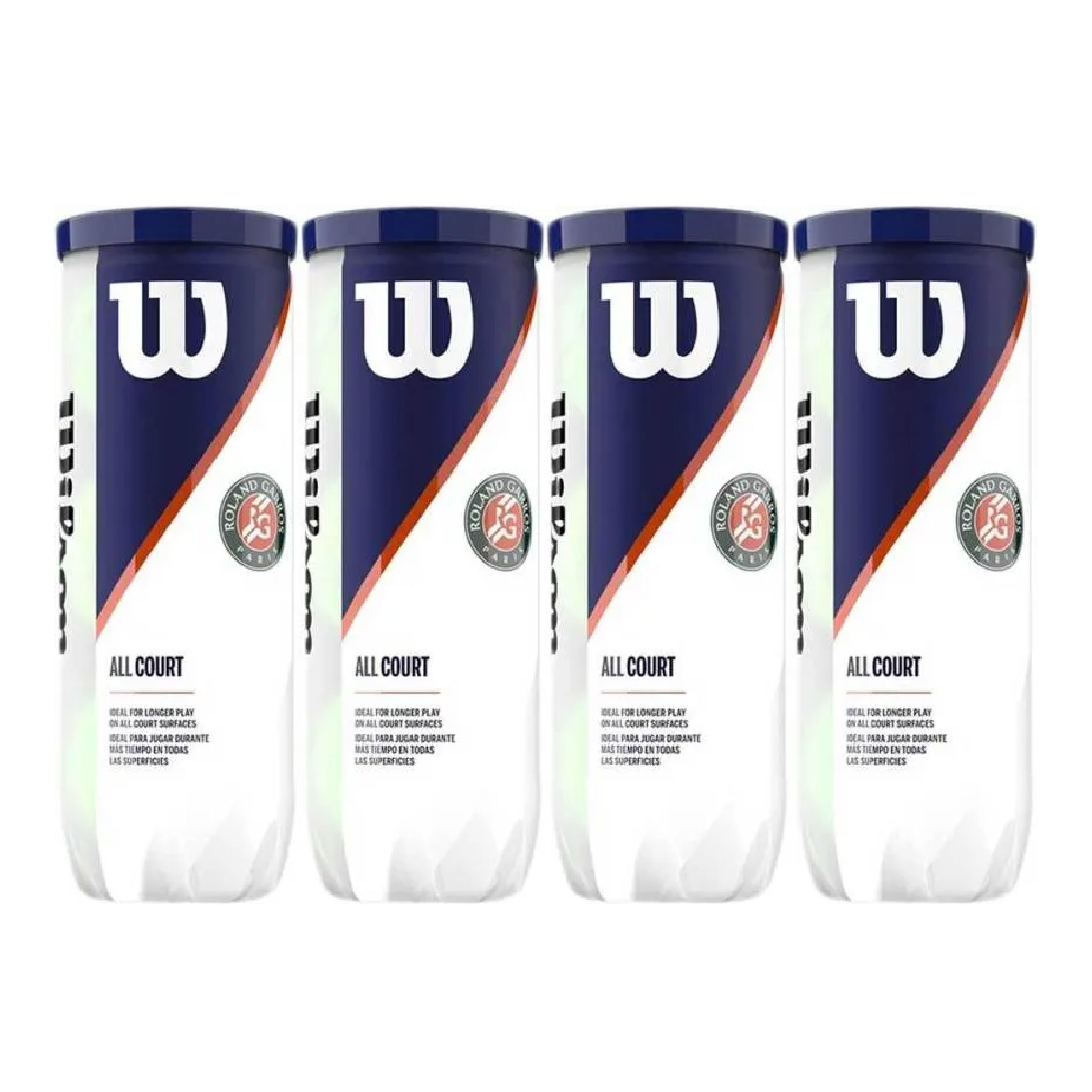 Roland Garros All Court Tennis Balls 3 Ball Can (4 Pack)