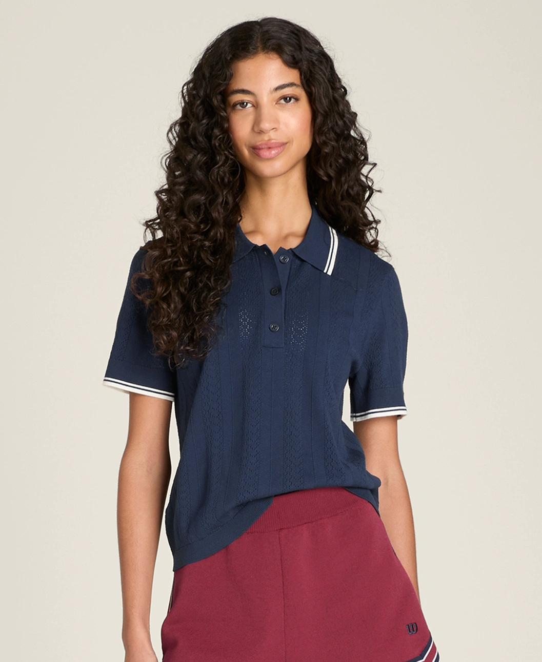 Wilson Addison Pointelle Knit Polo