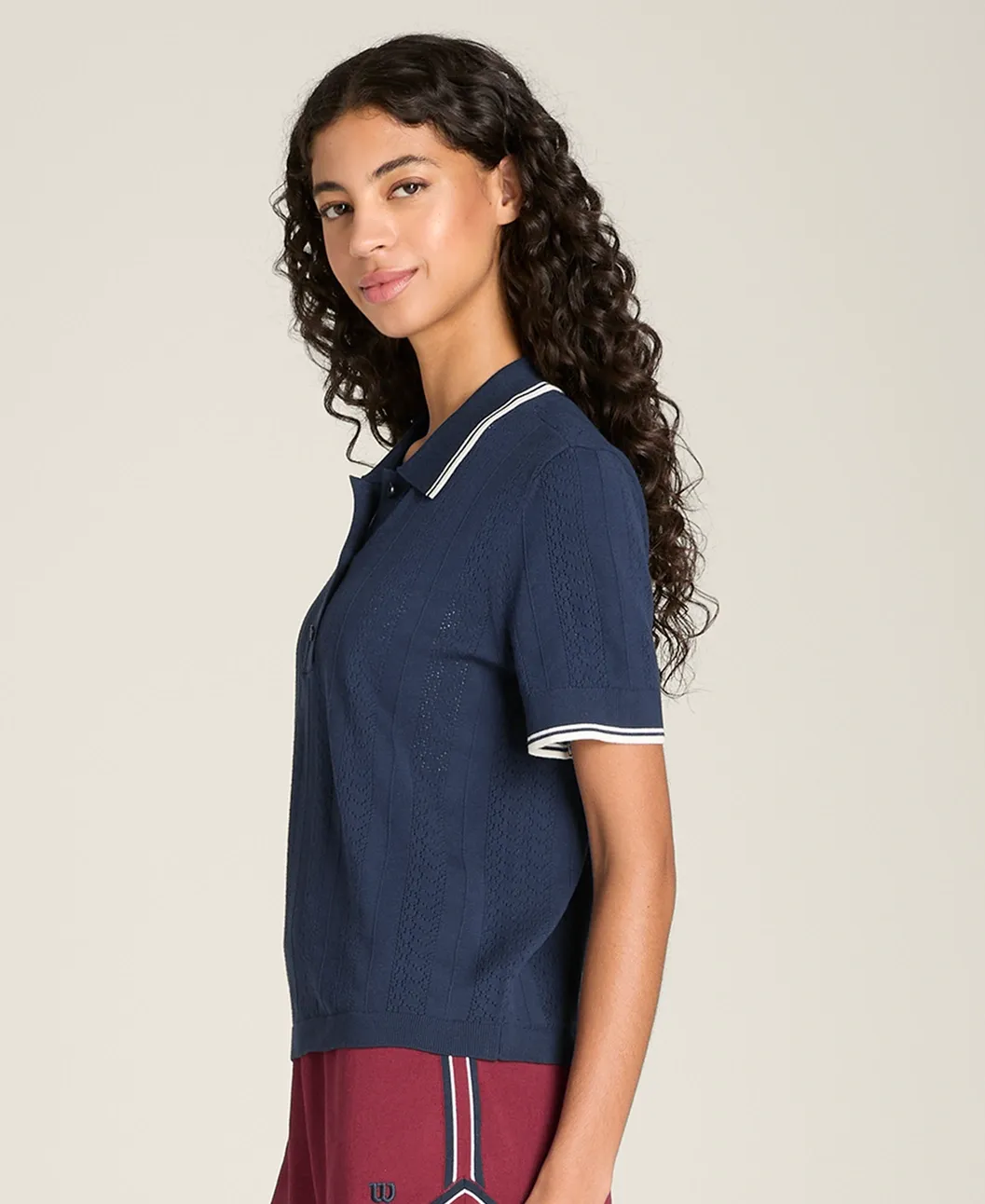 Wilson Addison Pointelle Knit Polo