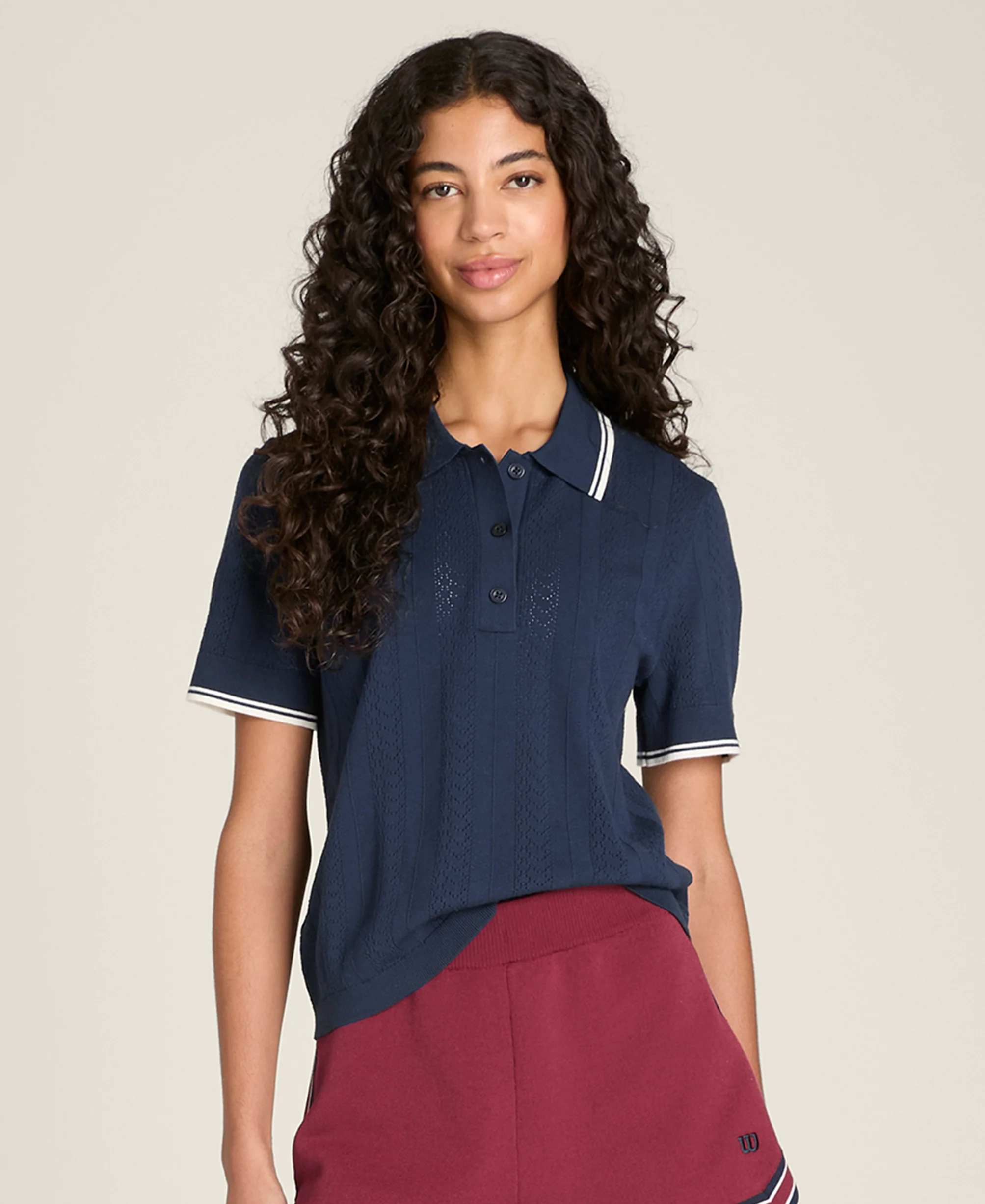 Addison Knit Pointelle Polo Shirt