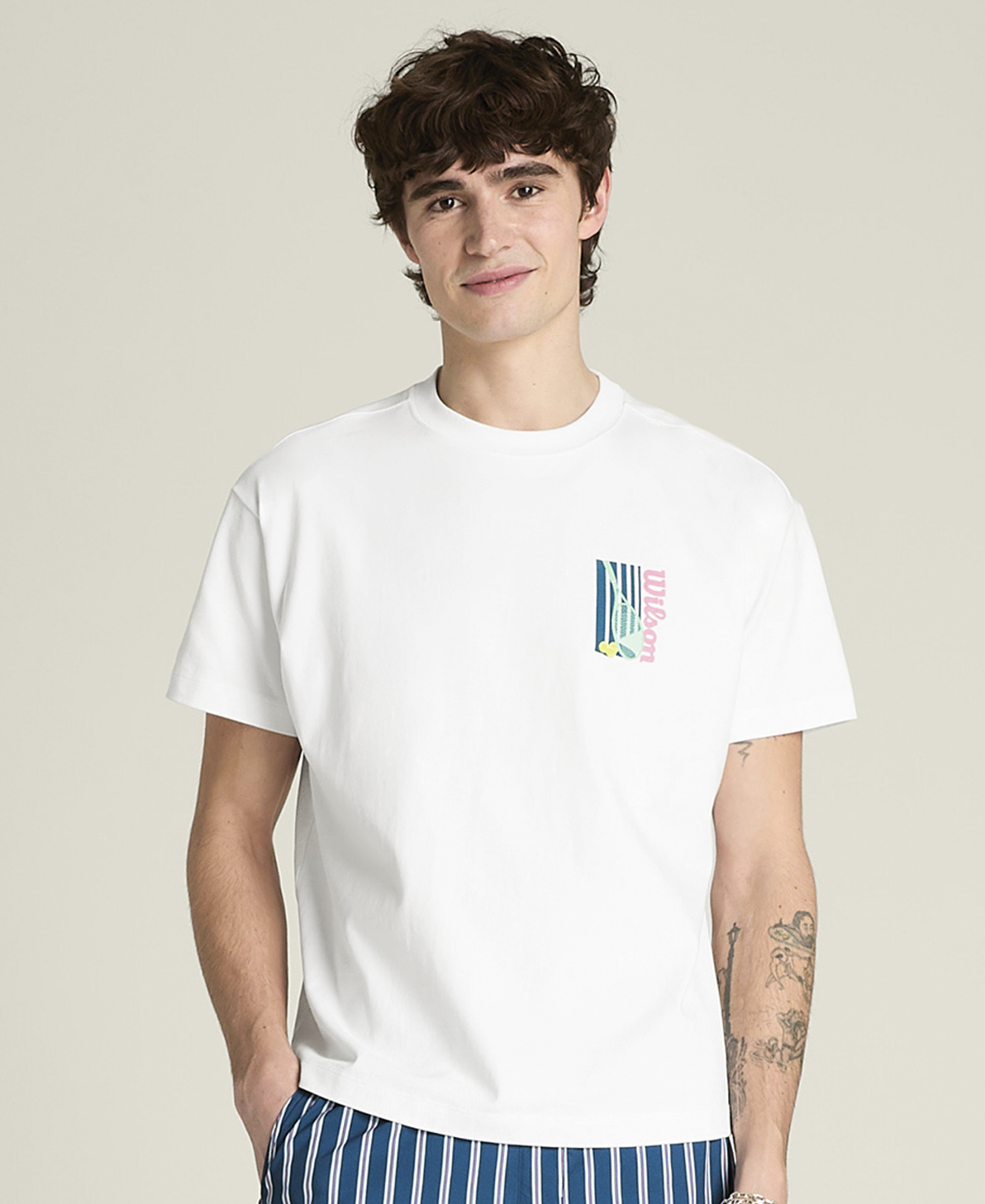 M WILSON CLASSIC CTN GRPHC BR WHT MT
