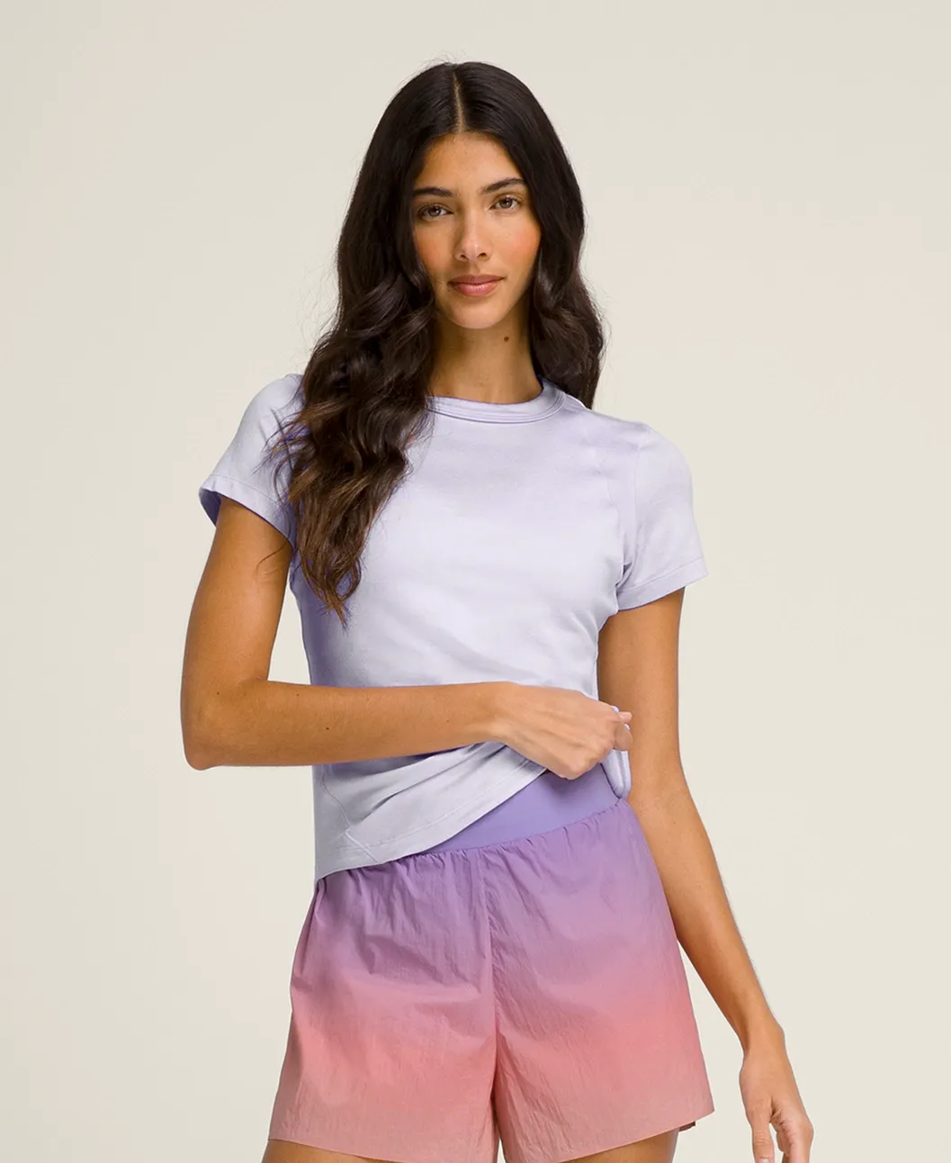 WILSON Women All Day Tee White/Lavender/Safari UV Quick-Dry Sweat-Wicking Tennis WW00468511