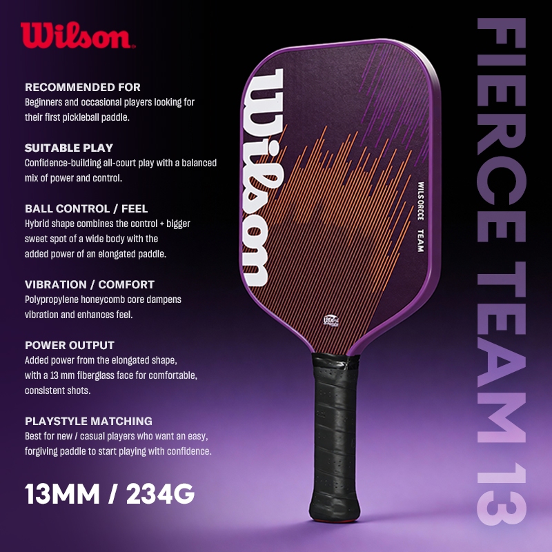 WILSON Fierce Team Pickleball Paddle For Beginners WR161011U