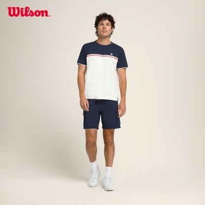 WILSON Men Topspin Tee Classic Navy Cotton/Tencel Stretch Moisture-Wicking Anti-Odor WM00574531DBC