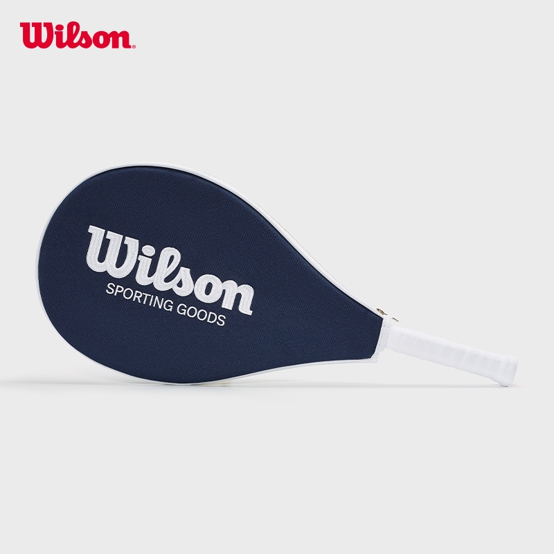WILSON Retro Tennis Racket Cover Premium Leather Adjustable Sling Strap On-the-Go Carry WU00004331